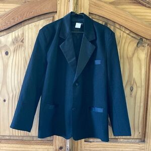 Boys Gino Giovanni black tuxedo jacket coat size 12